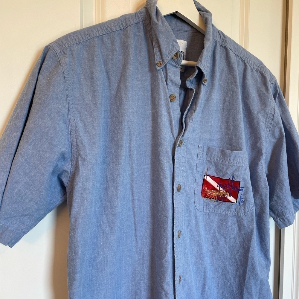 AFTCO Denim Button Down Shirt - Picture 2 of 8
